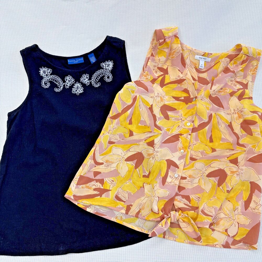 Set of Dressy Ladies Tank Tops - Karen Scott & Nine West - M